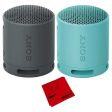 Sony XB100 Compact Bluetooth Wireless Speaker Black and Blue with Cleaning Cloth Fashion