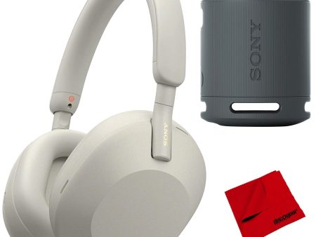 Sony WH-1000XM5 Wireless Noise Canceling Headphones (Silver) Bundle w  XB100 Speaker For Discount