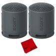 Sony XB100 Compact Bluetooth Wireless Speaker Black 2 Pack with Cleaning Cloth For Cheap