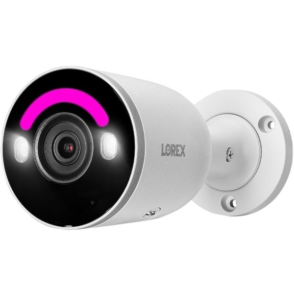 Lorex 4K Smart Security Lighting Deterrence Bullet AI PoE IP Wired Camera (E894AB) on Sale