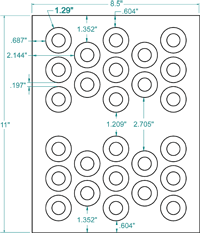 1.29  X 1.29  Laser Inkjet Label-26 Per Sheet, 100 Sheets Per Pack, White, Permanent Sale