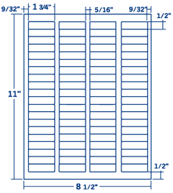 1.75  X .5  Laser Inkjet Label-80 Per Sheet, 1000 Sheets Per Pack, White, Permanent on Sale