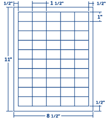 1.5  X 1  Laser Inkjet Label-50 Per Sheet, 250 Sheets Per Pack, White, Permanent For Cheap