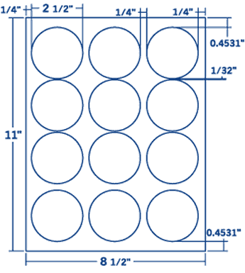 2.5  X 2.5  Laser Inkjet Label-12 Per Sheet, 250 Sheets Per Pack, White, Permanent Fashion