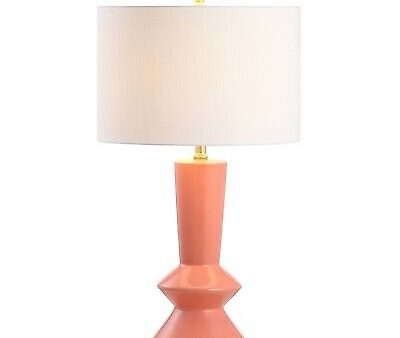 Ziggy 27  Ceramic Iron Contemporary Glam LED Table Lamp, Coral Brass Gold Supply